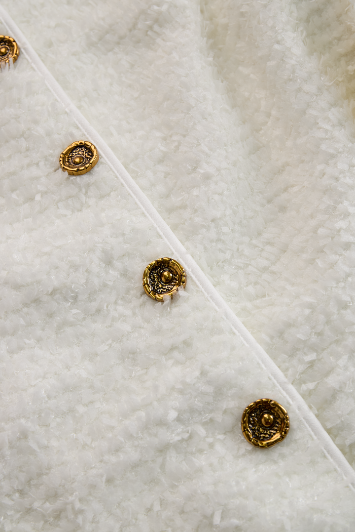 ANTIGONE | IVORY TWEED MIDI DRESS