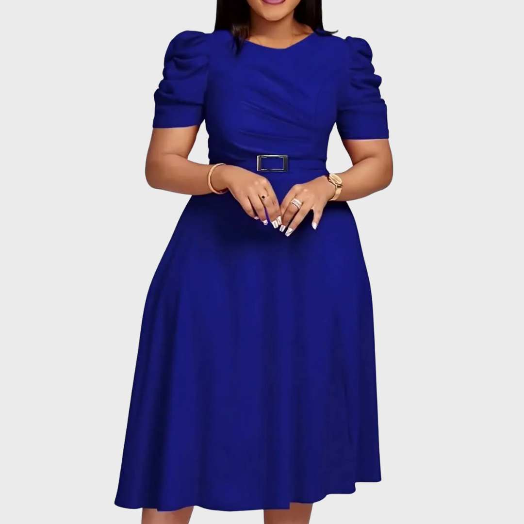 HARRIET BLOOM | SOFT-TOUCH RUCHED MIDI DRESS