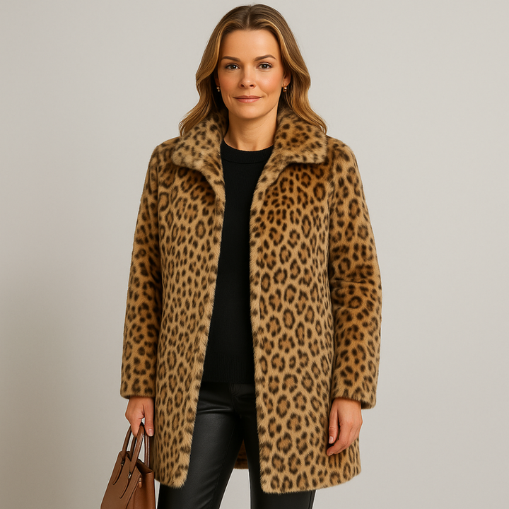 LEIA - Long Soft Leopard Print Coat