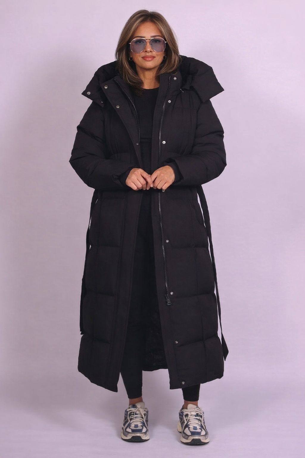 Kathlyn - Long Belted Puffer Coat