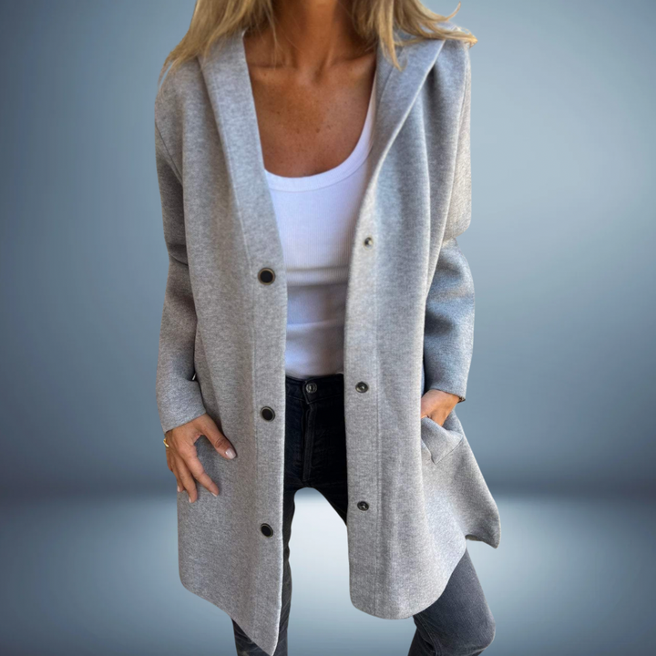 Jasmine -Single-Breasted Casual Hooded Jacket